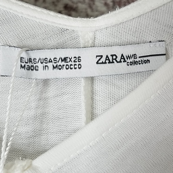 Zara white boho flowy tunic top size small NWT - Picture 2 of 3